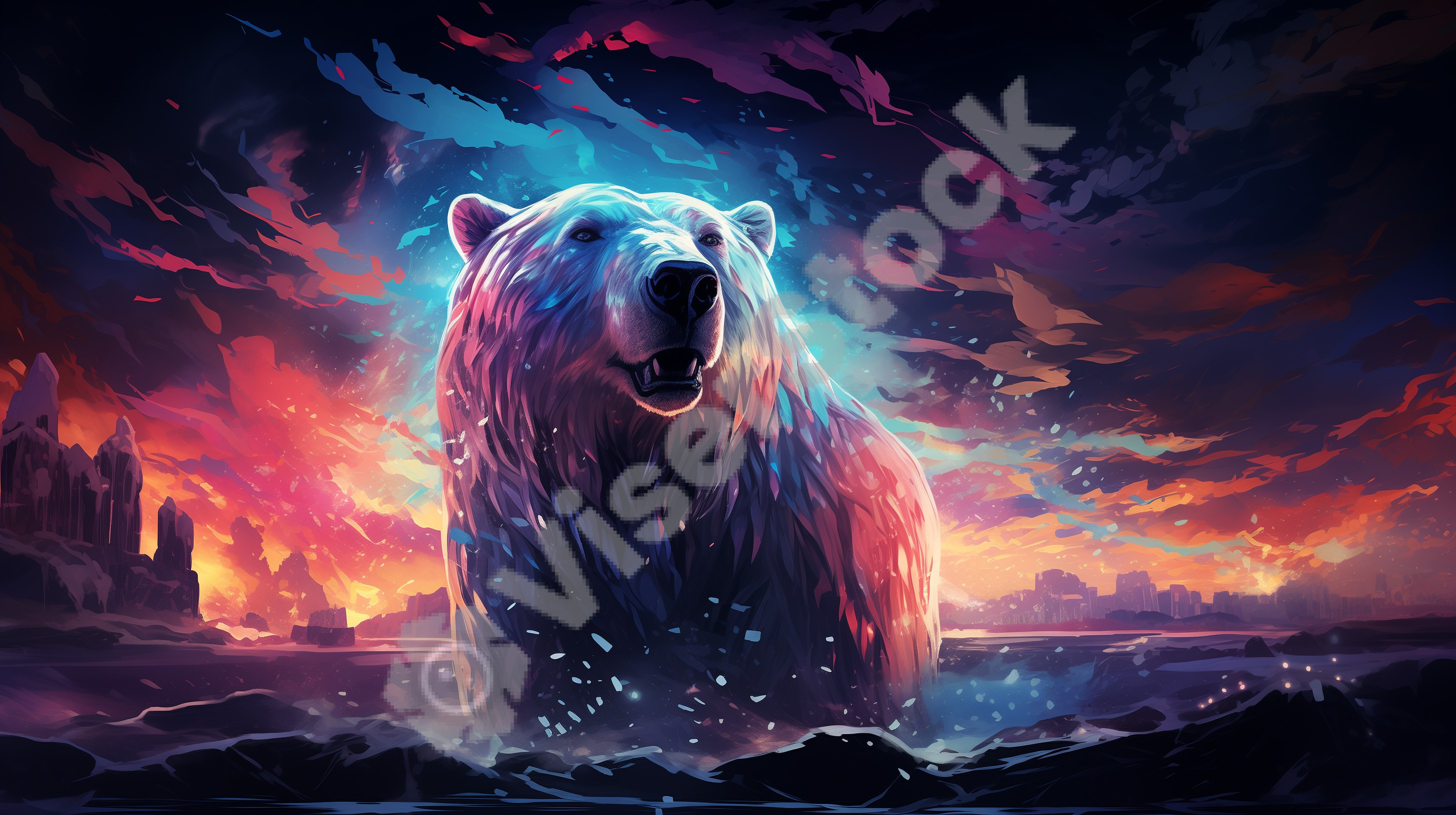 Neon Polar Bear