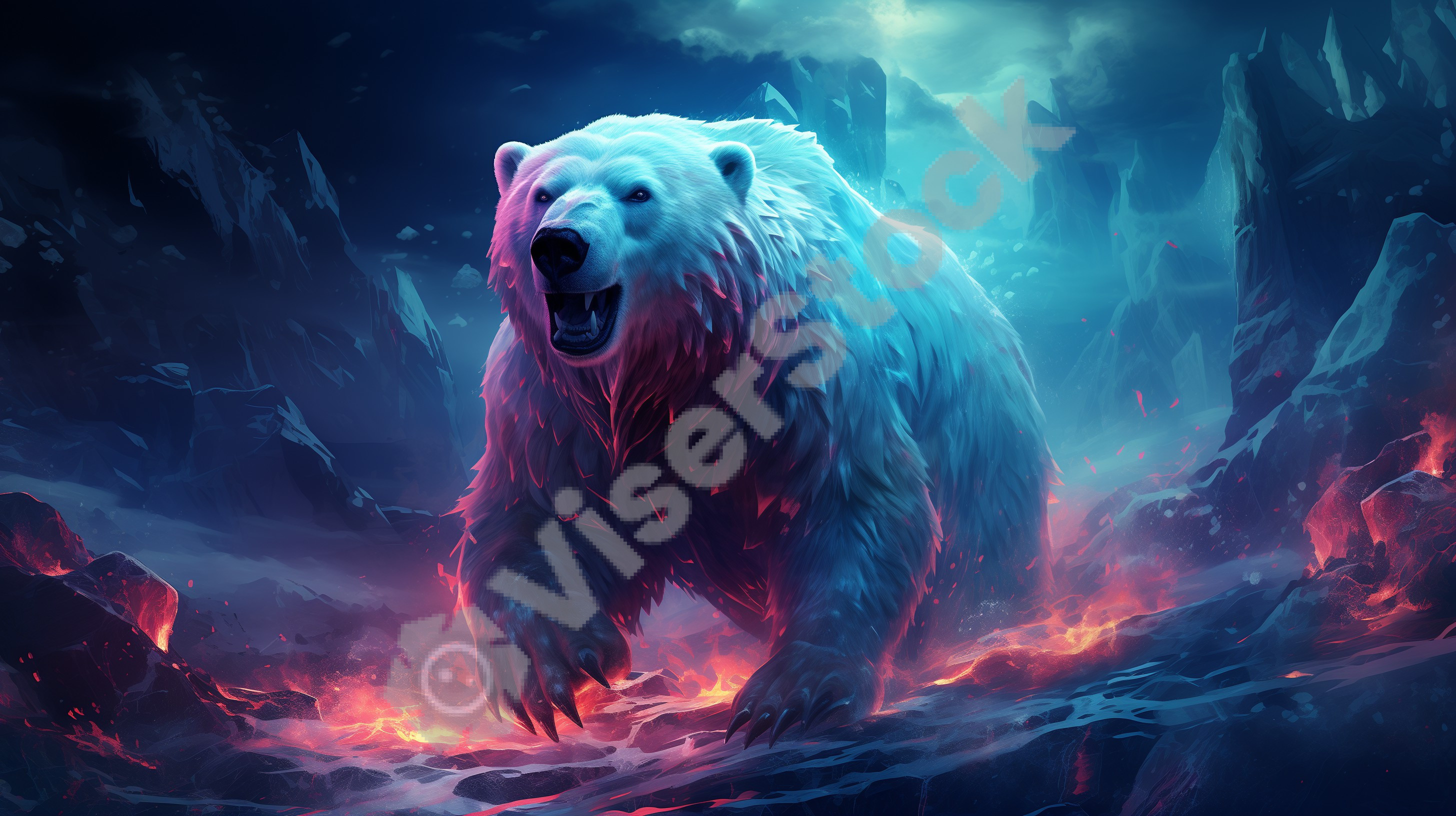 Neon Polar Bear