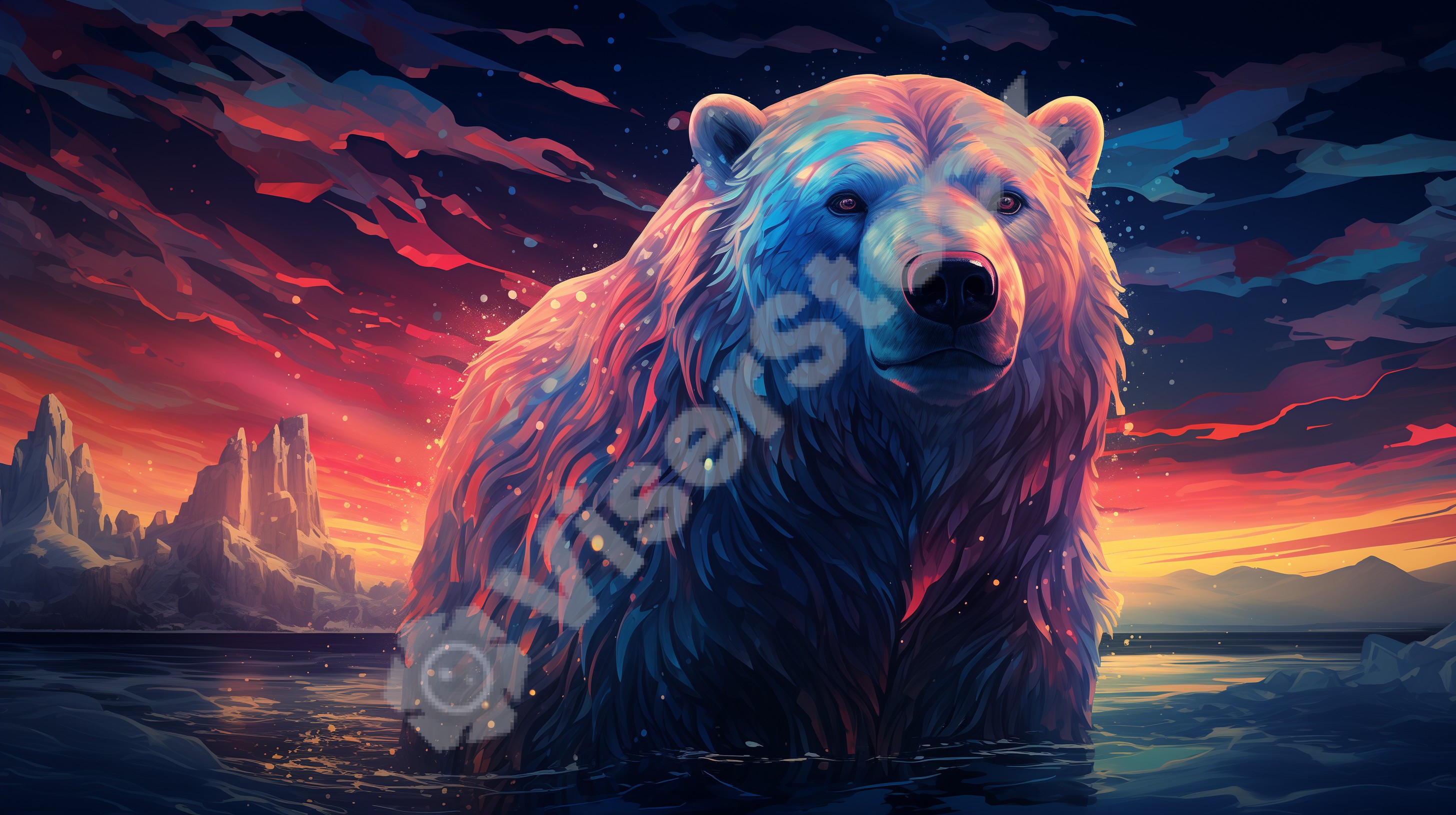 Colorful Polar Bear Illustration
