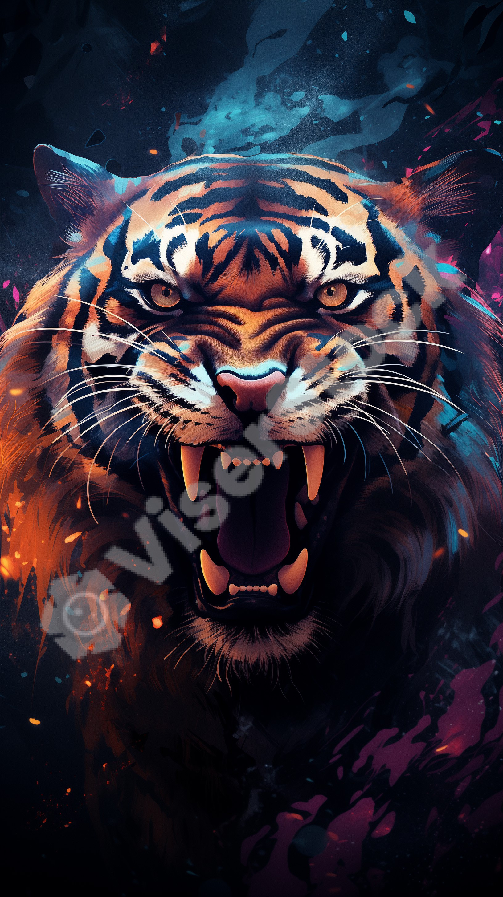 Tiger Neon art design digital image