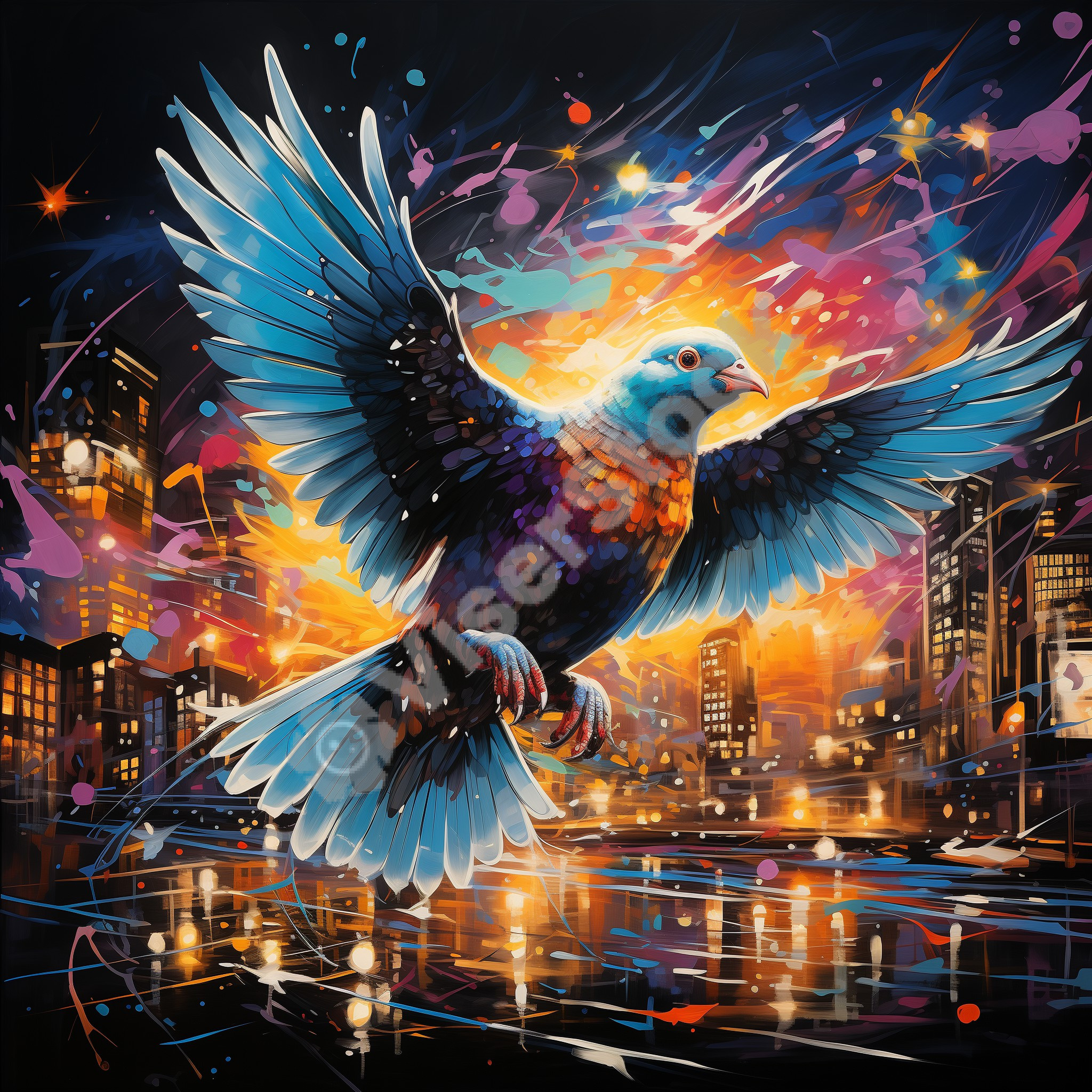 Pigeon Abstract style