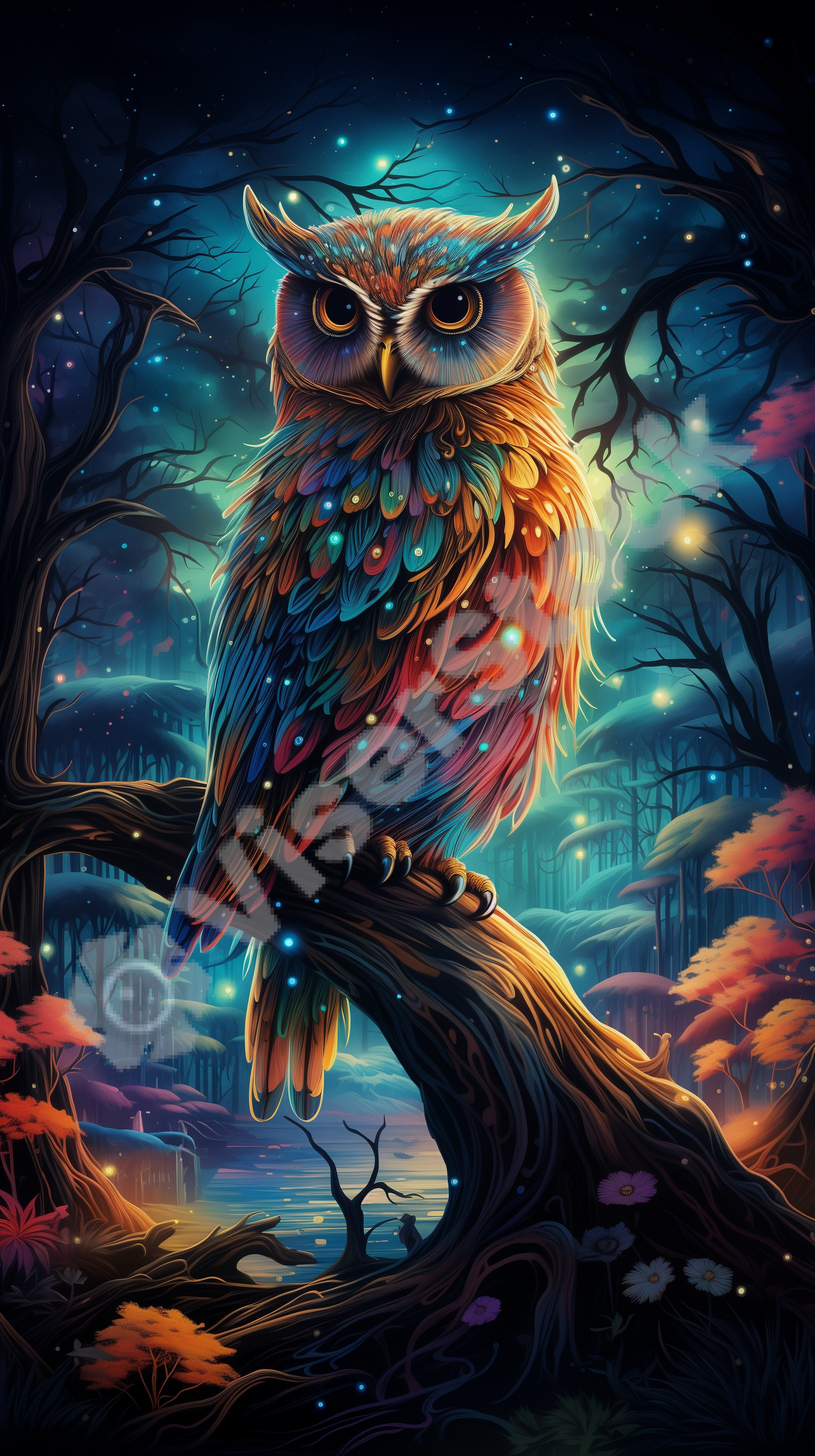 Owl Bird Abstract Art