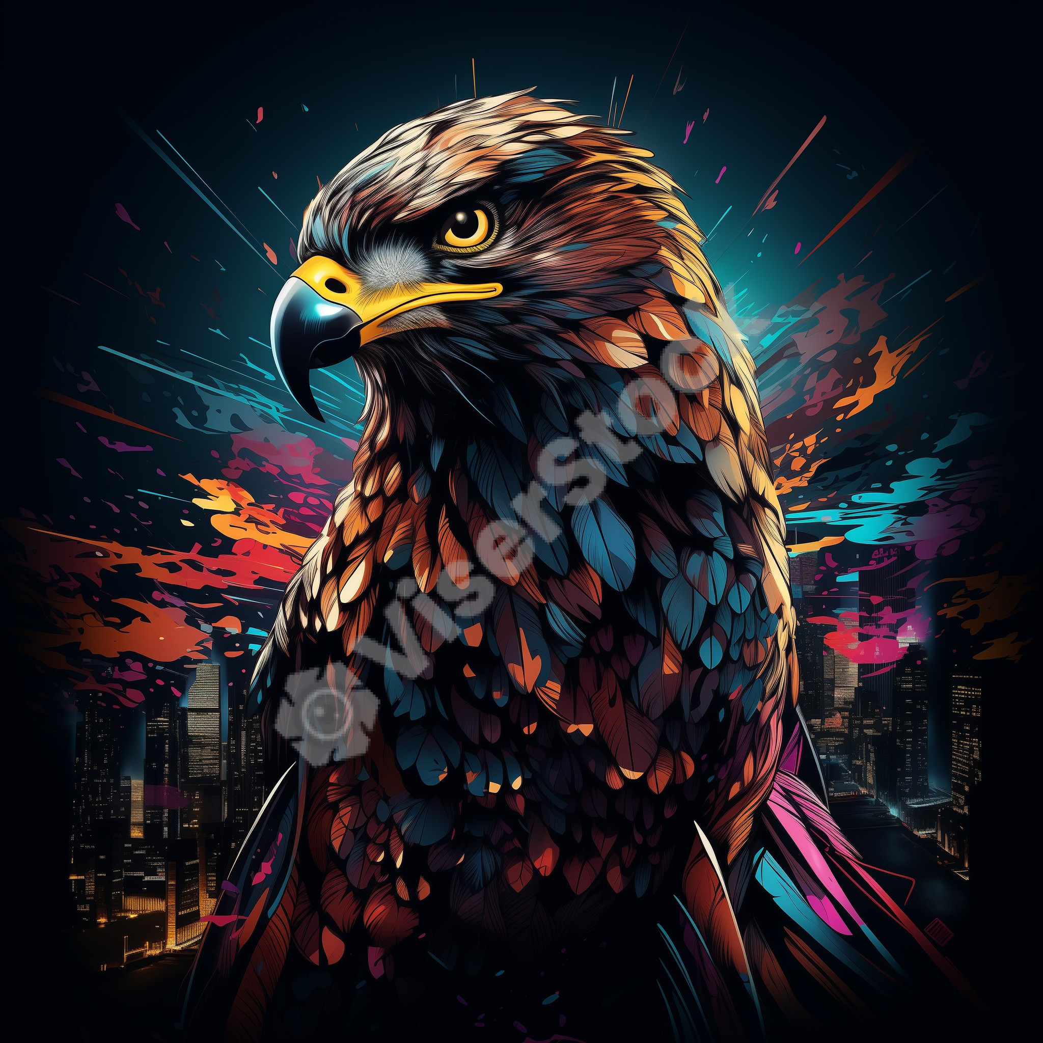 Eagle a colorful abstract