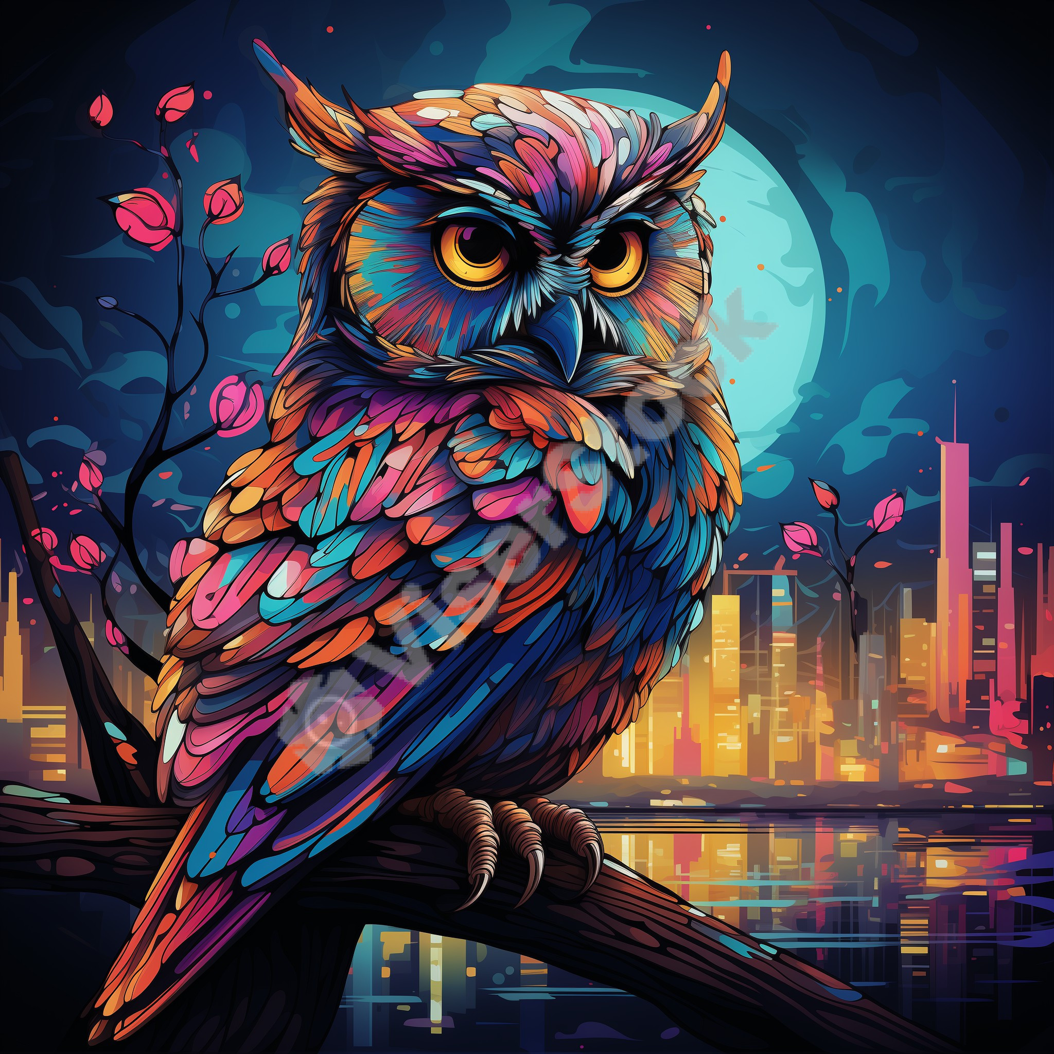 owl neon color