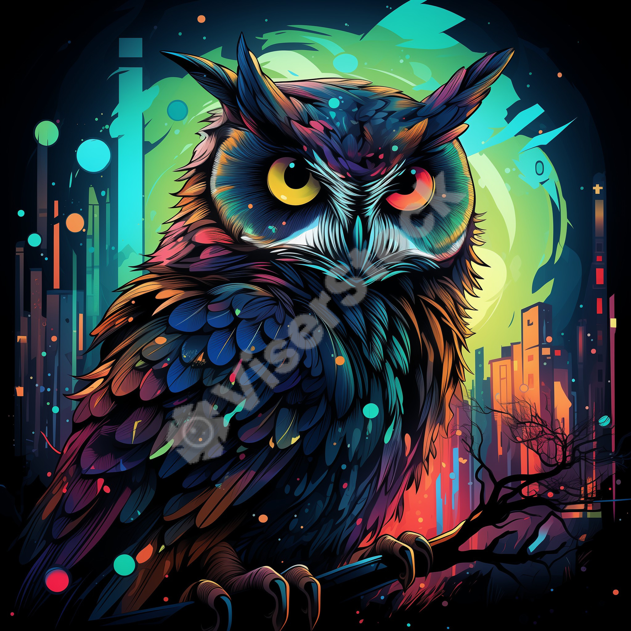 owl in various colors