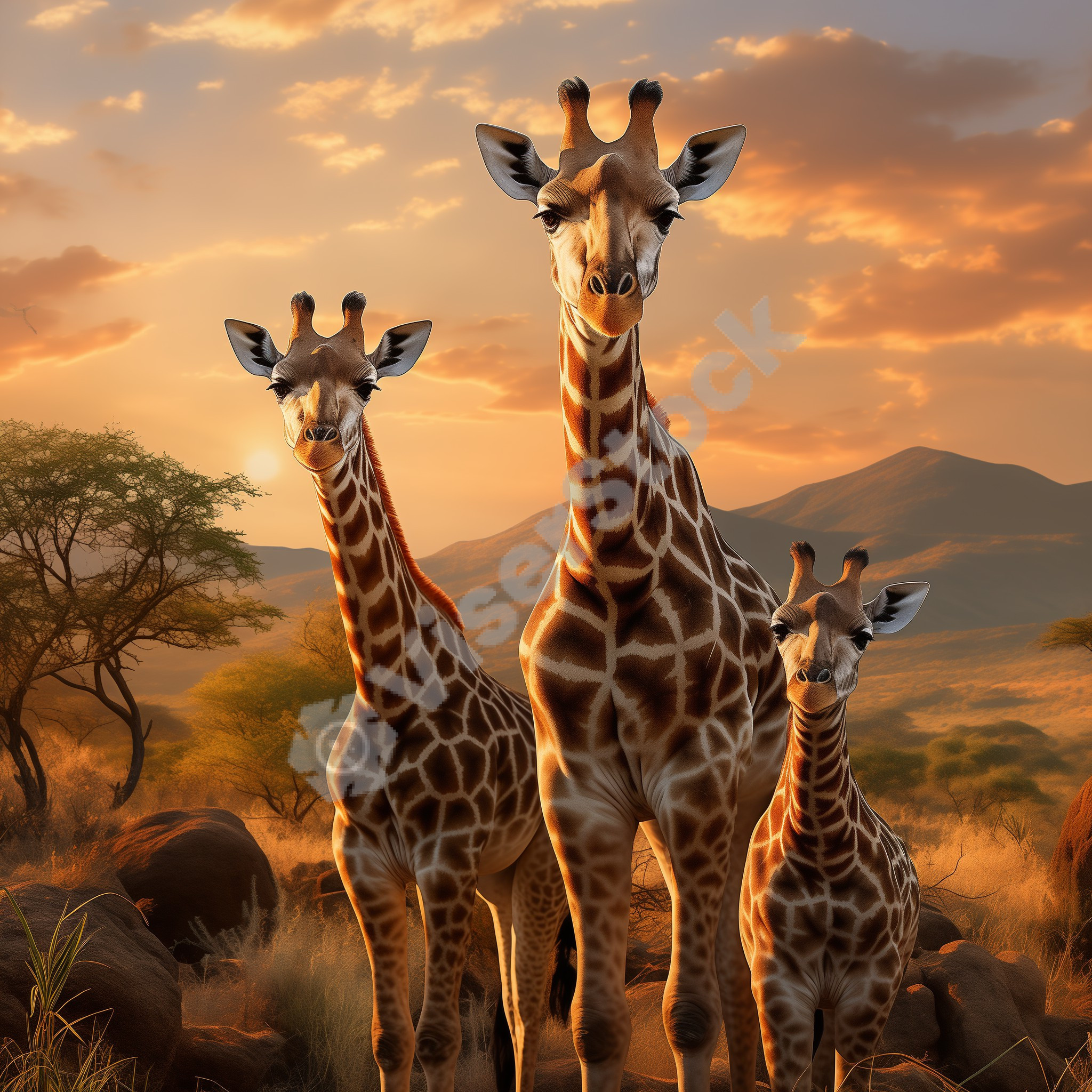 Girrafe in the morning sunlight Image