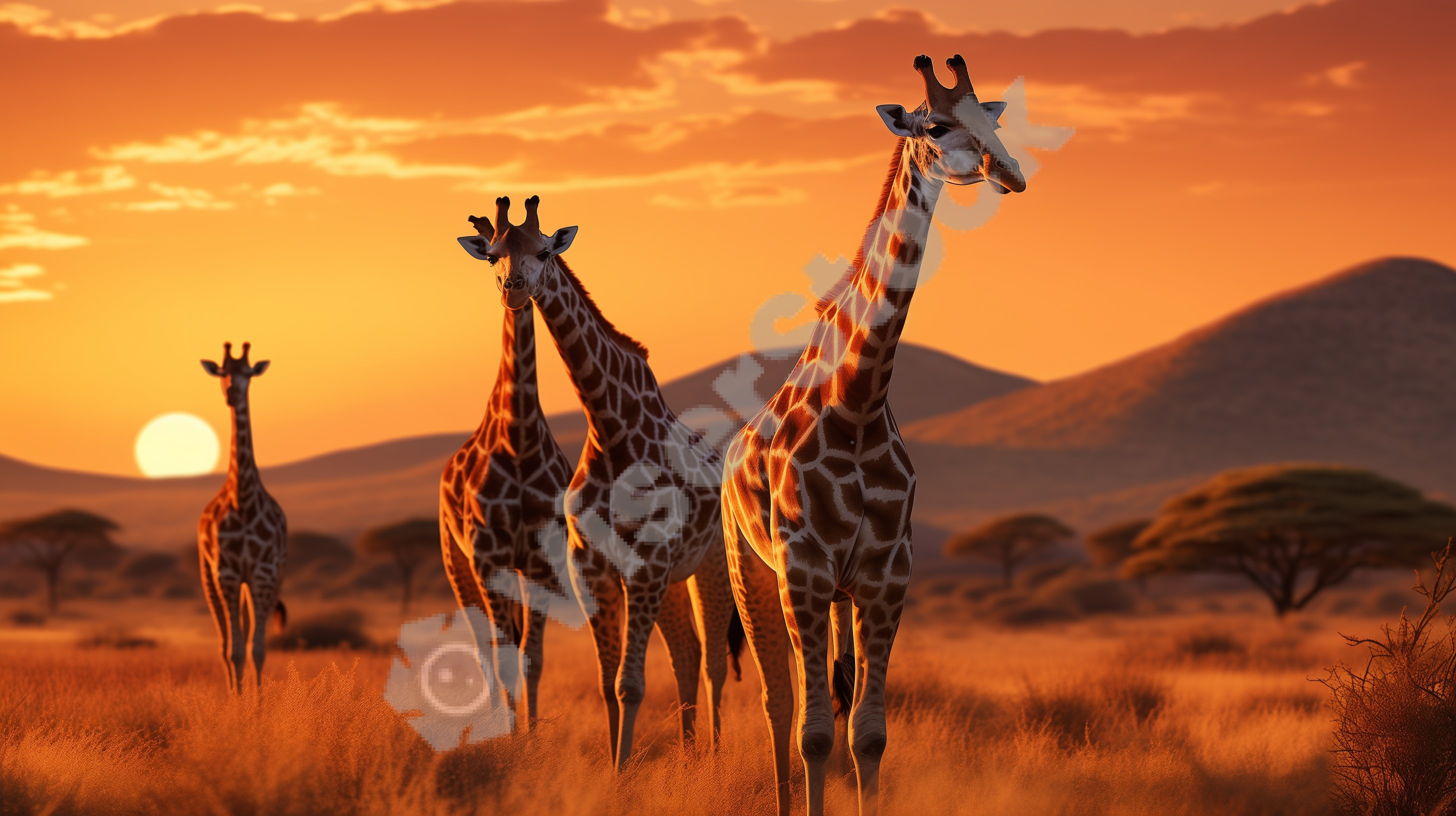 Giraffe in the morning sunlight Image