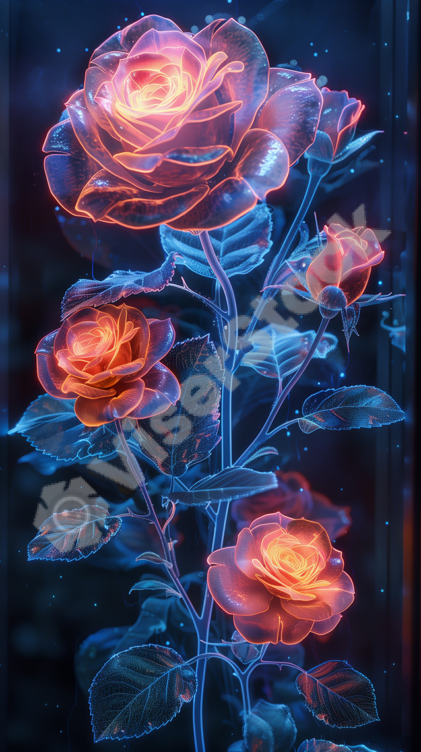 Rose neon light style