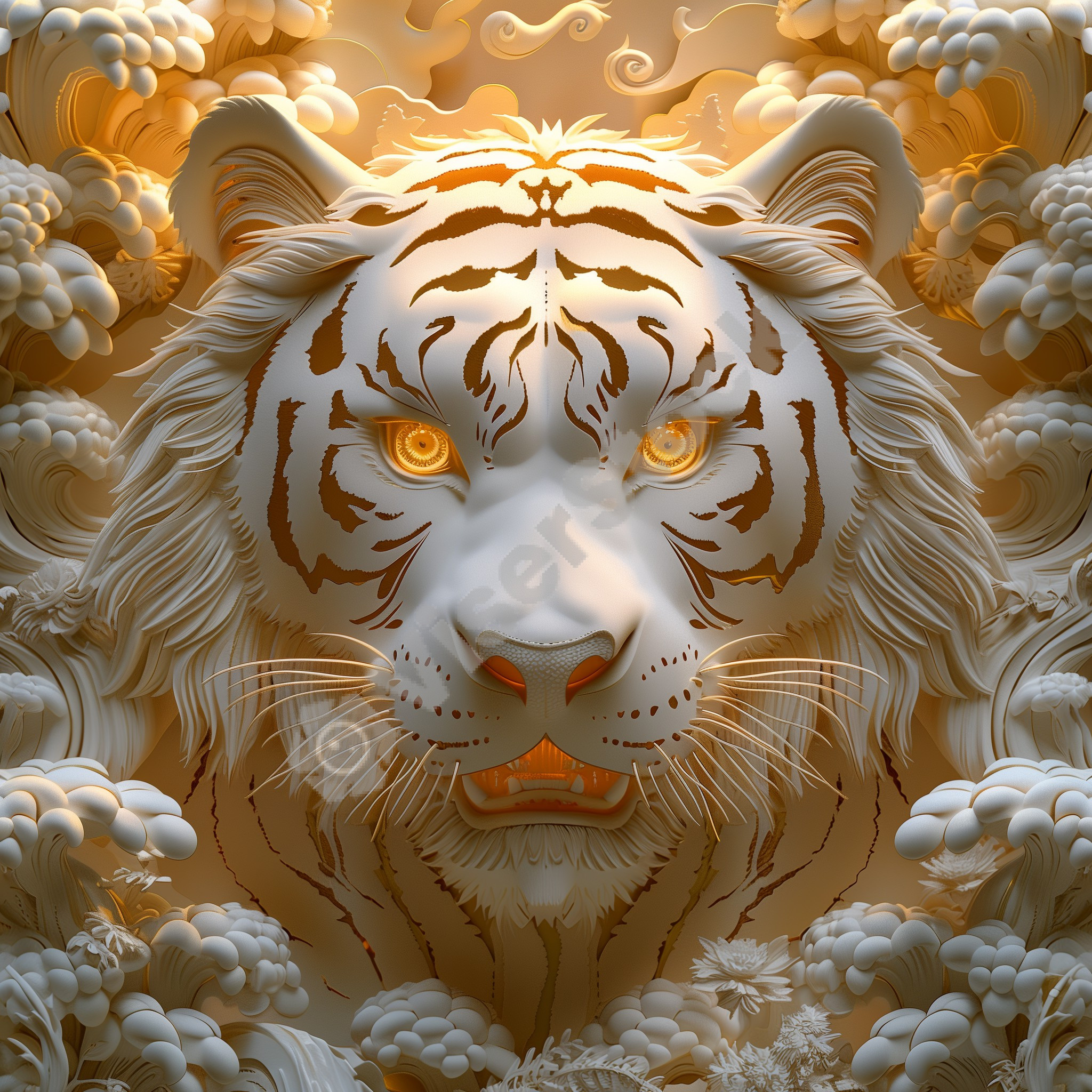 3d white tiger