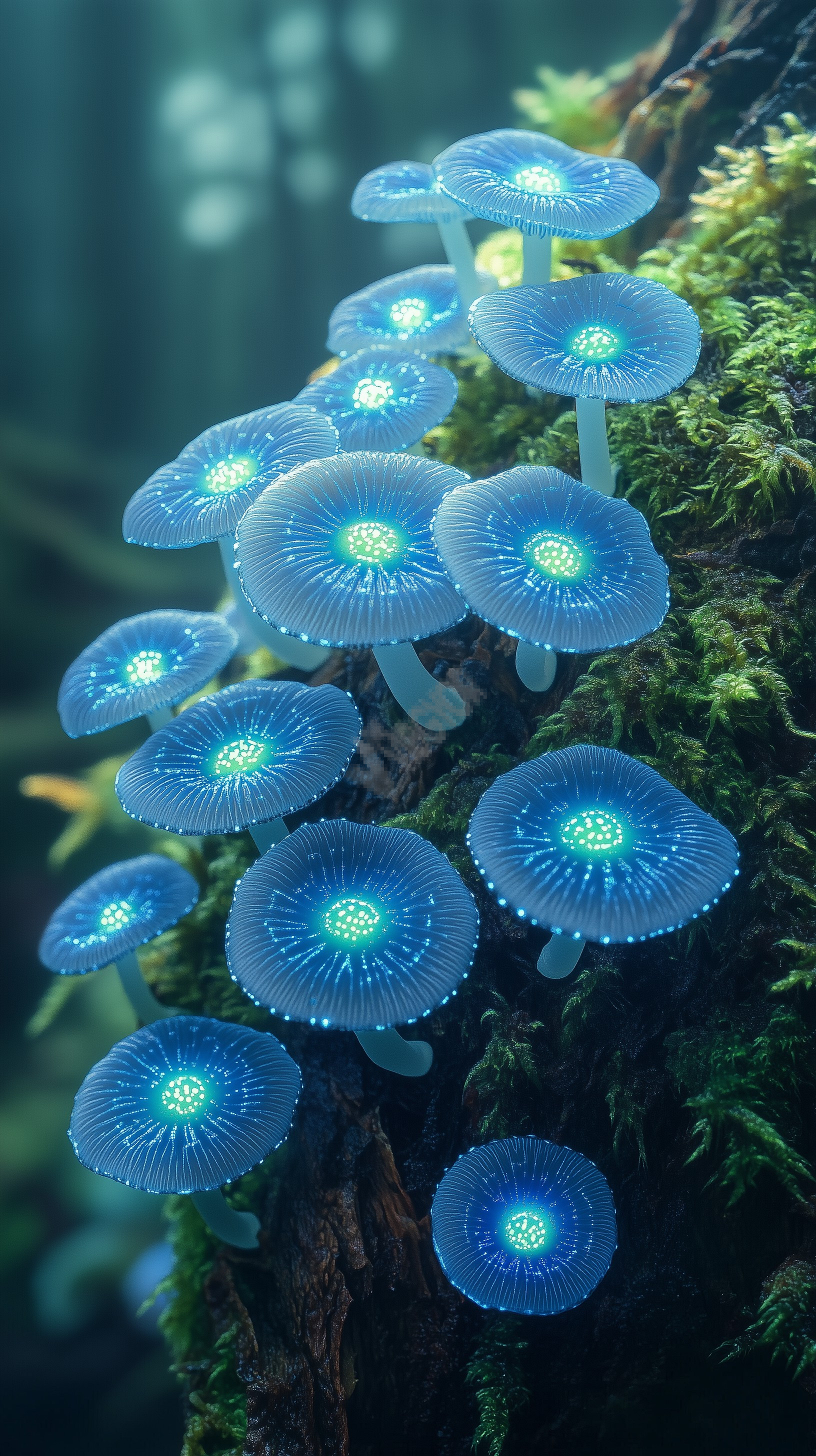glowing mushrooms
