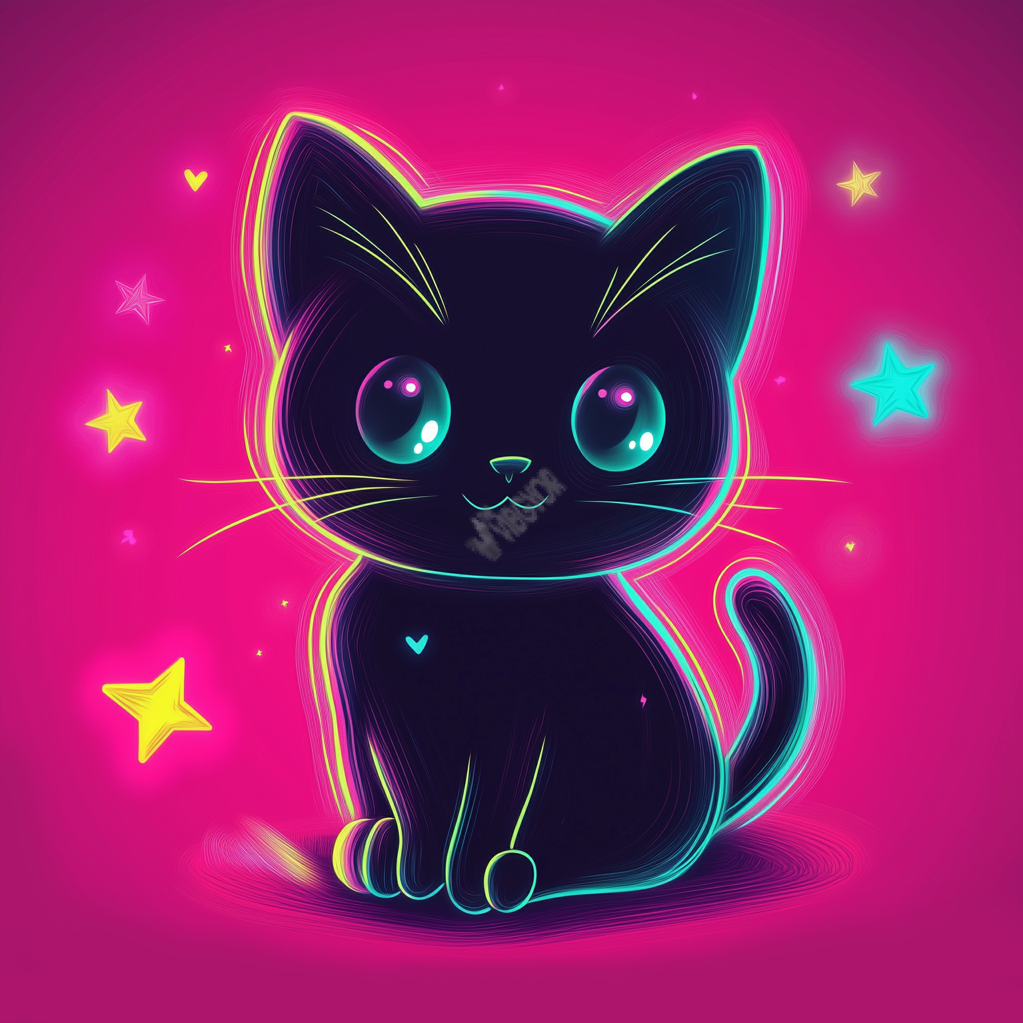 glowing  cat